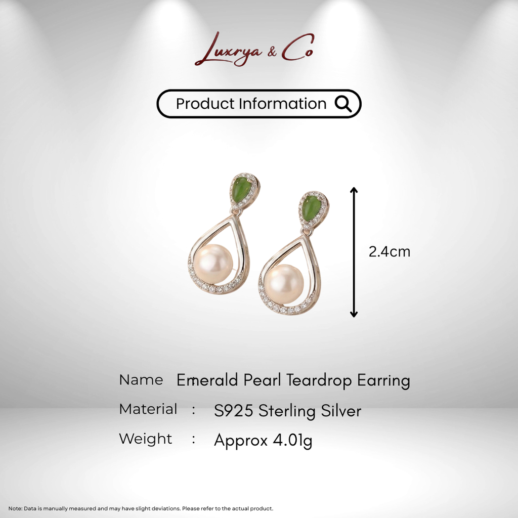 Emerald Pearl Teardrop | Earrings