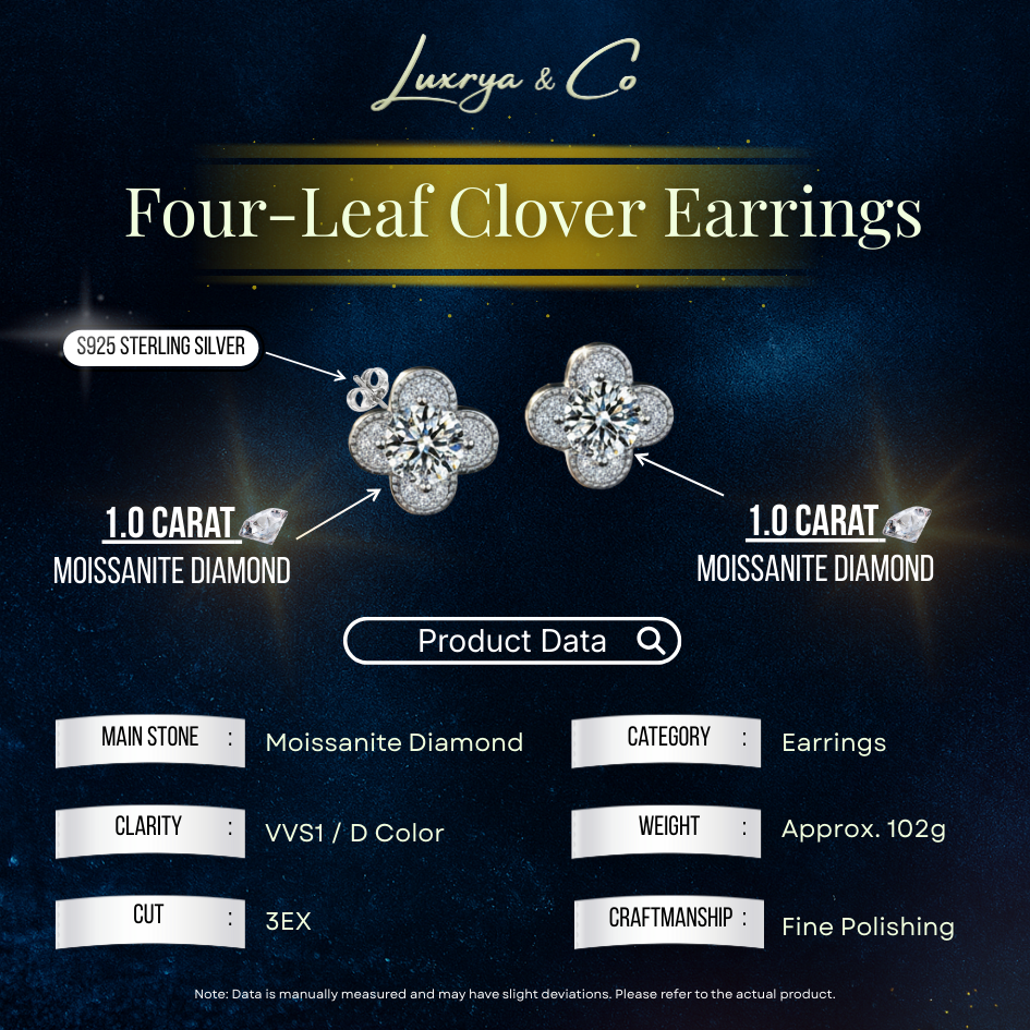 Four-Leaf Clover Earrings | Moissanite Diamond