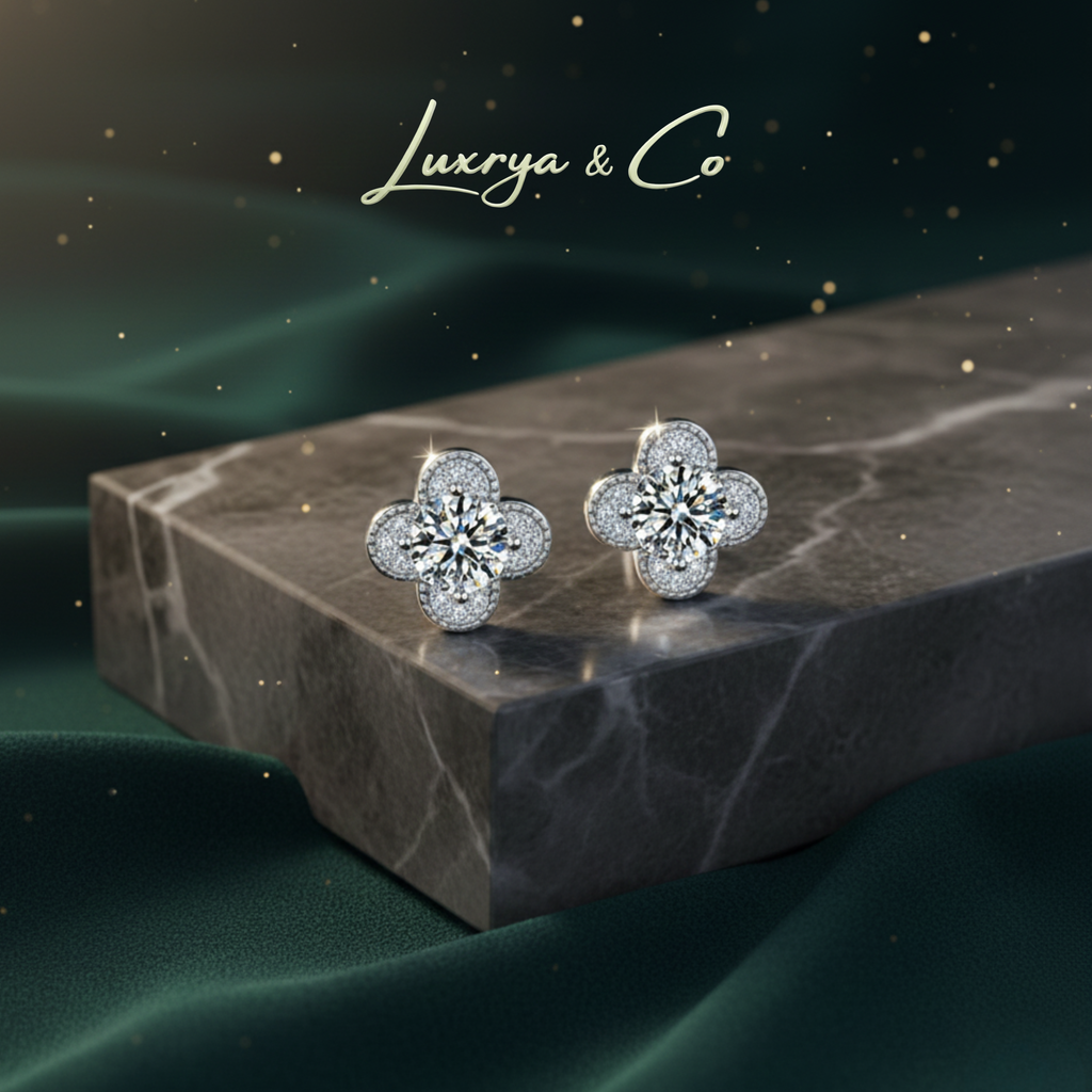 Four-Leaf Clover Earrings | Moissanite Diamond