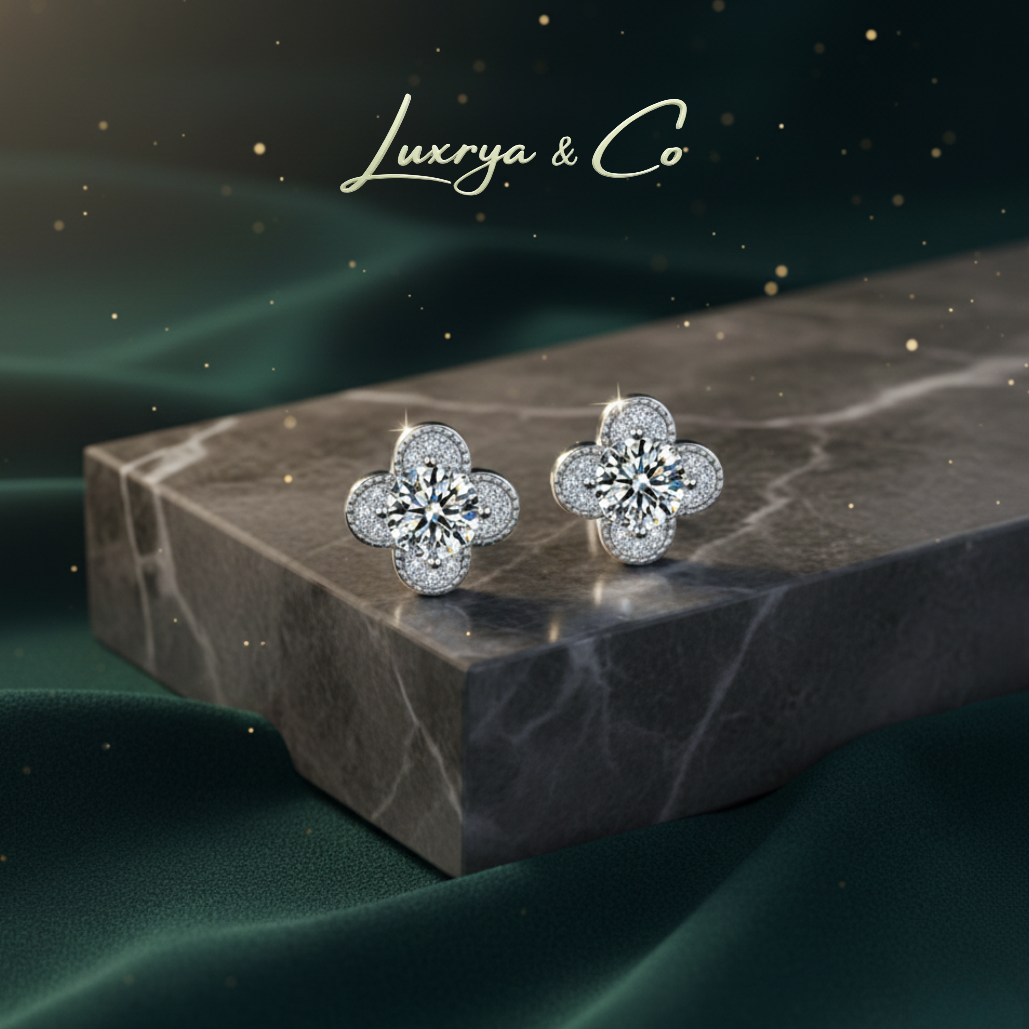 Four-Leaf Clover Earrings | Moissanite Diamond