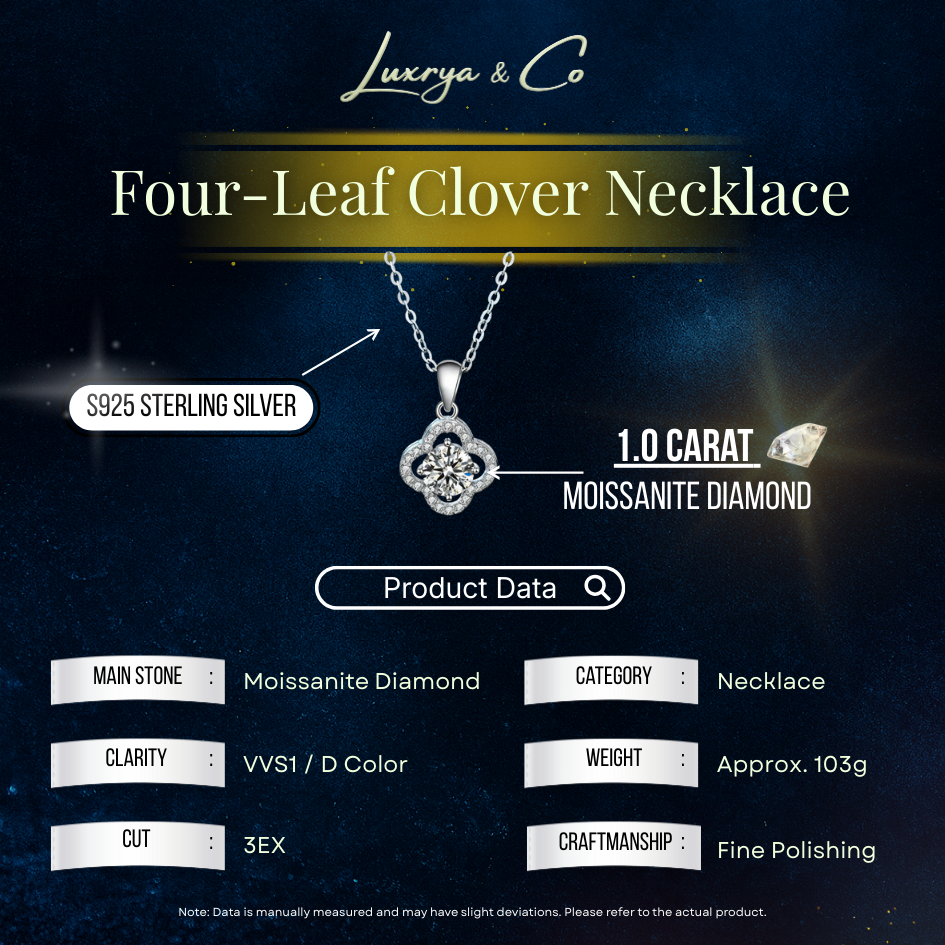 Four-Leaf Clover Necklace | Moissanite Diamond