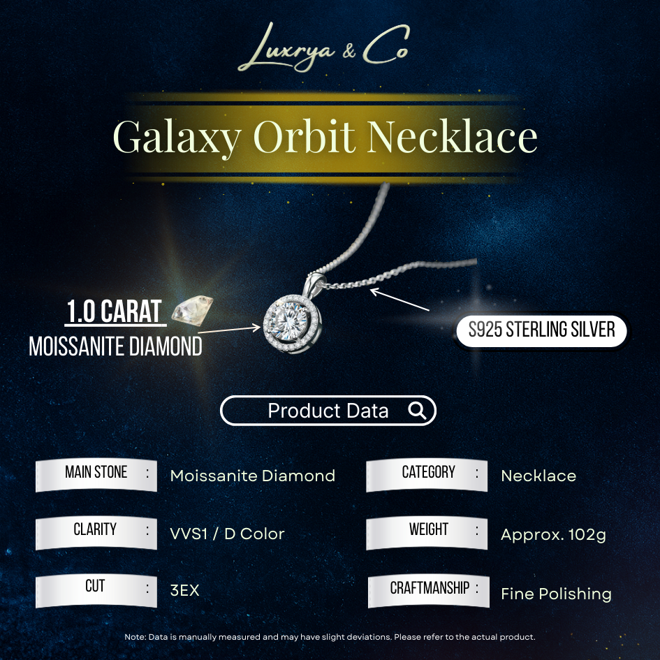 Galaxy Orbit Necklace | Moissanite Diamond