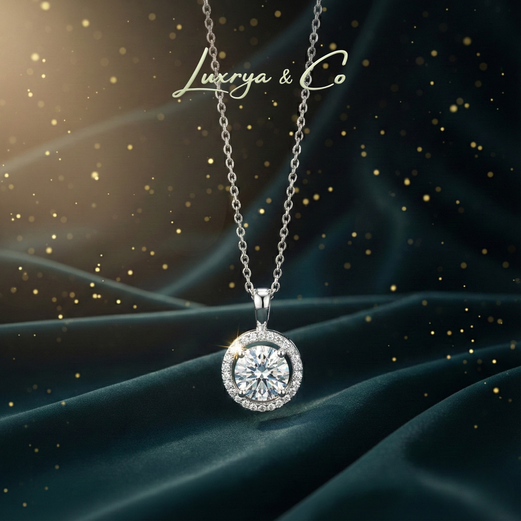 Galaxy Orbit Necklace | Moissanite Diamond