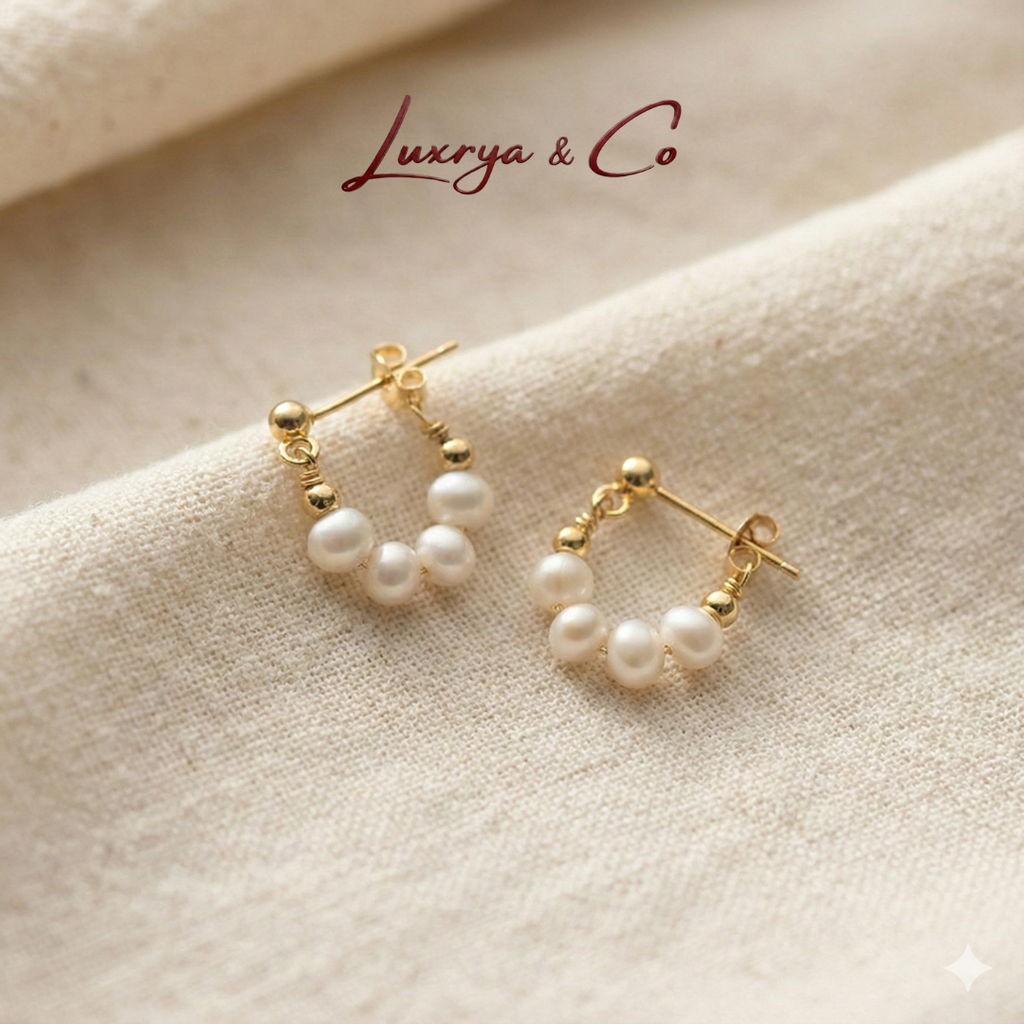 Golden Pearl Charm | Earrings
