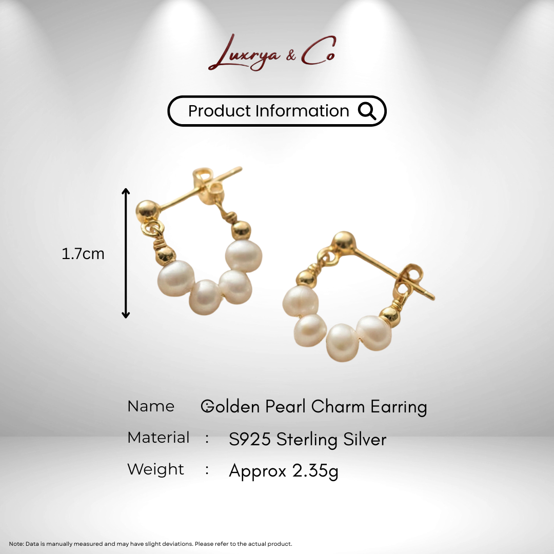 Golden Pearl Charm | Earrings