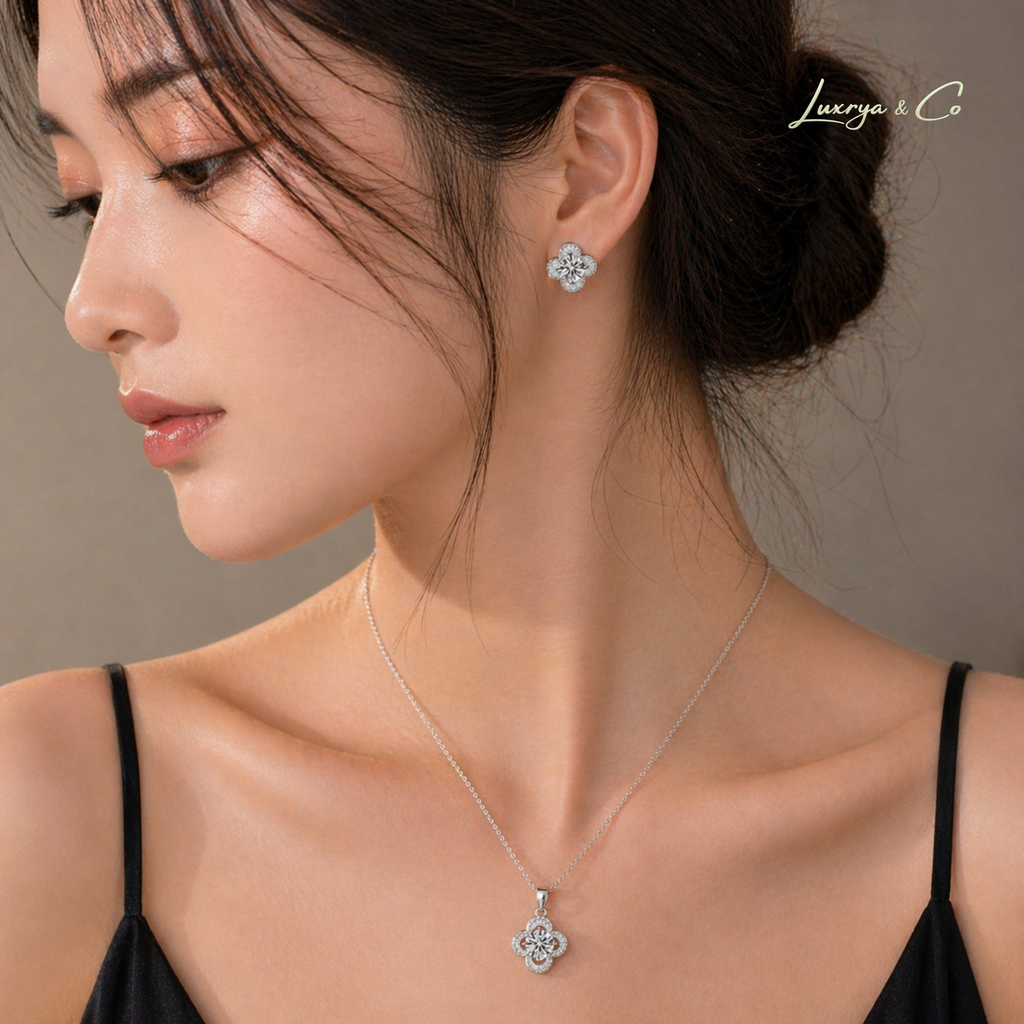 Four-Leaf Clover Necklace | Moissanite Diamond