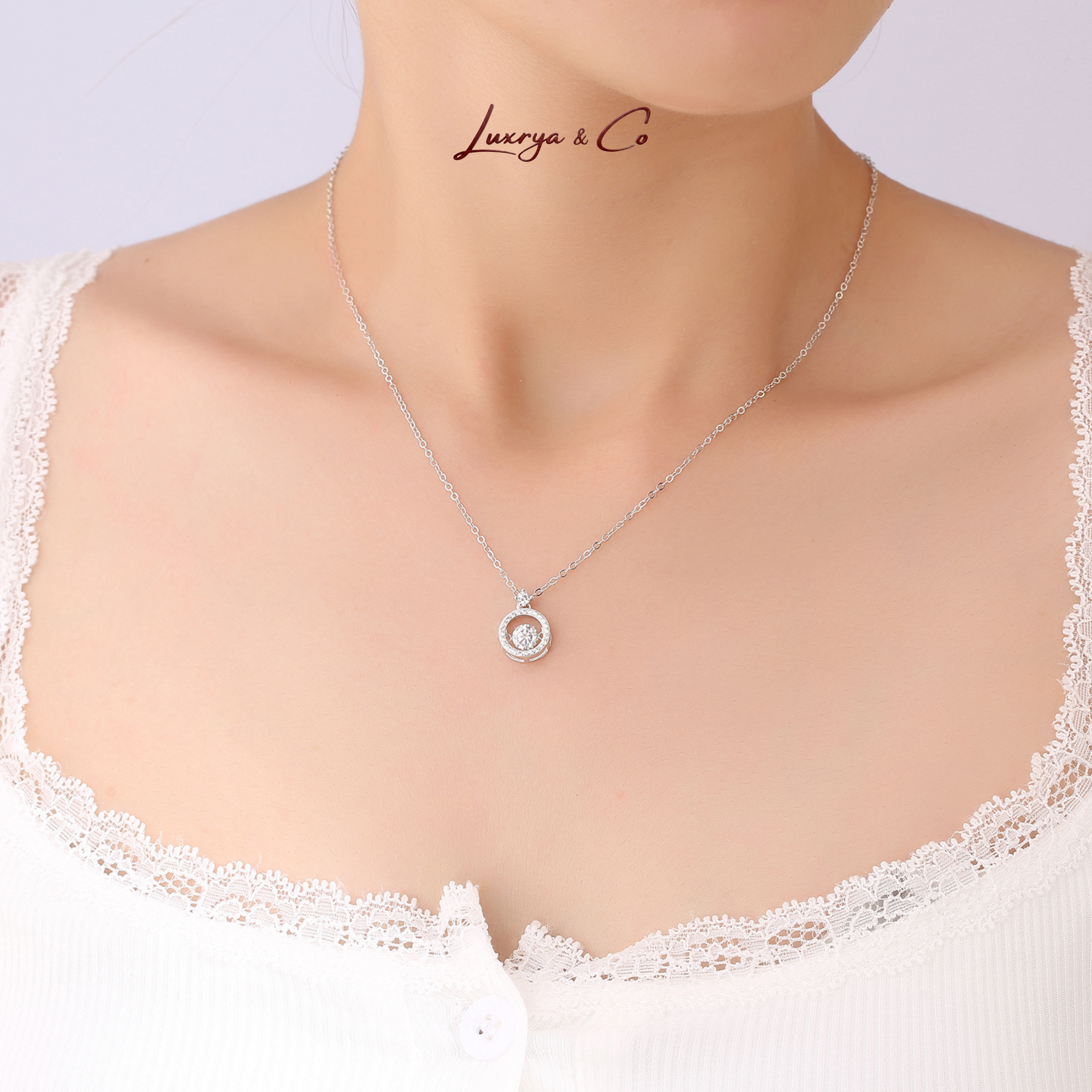 Galaxy Orbit Necklace | Moissanite Diamond