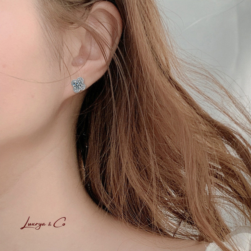 Four-Leaf Clover Earrings | Moissanite Diamond
