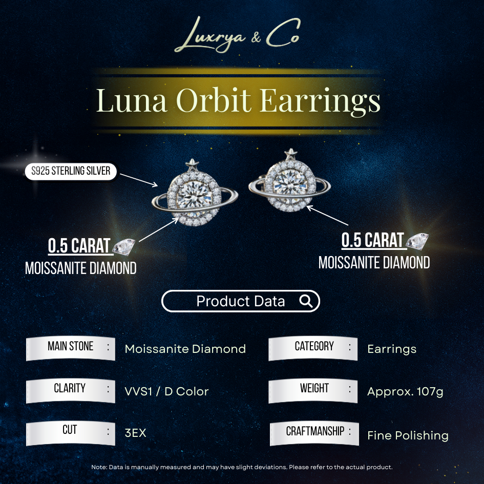 Luna Orbit Earrings | Moissanite Diamond