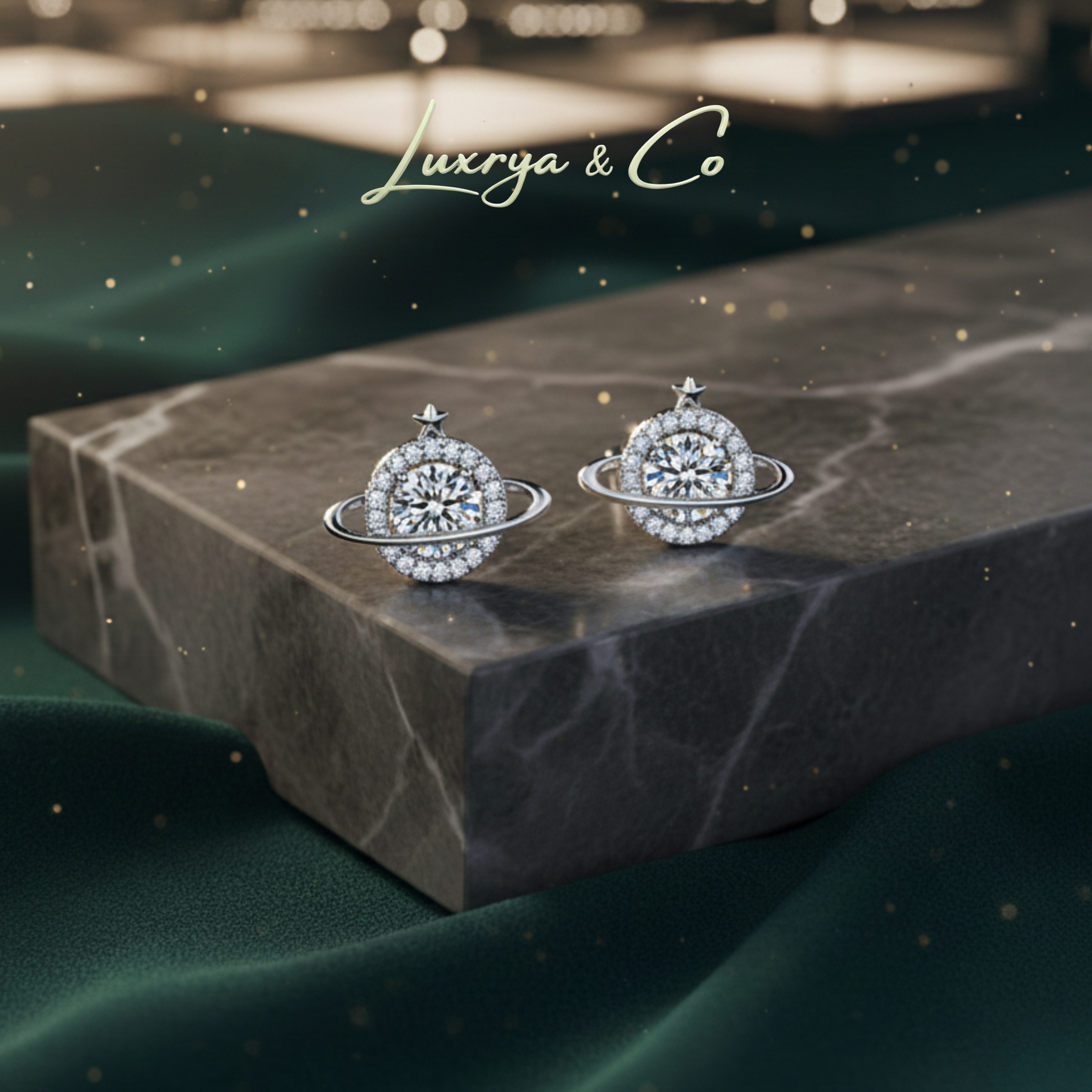 Luna Orbit Earrings | Moissanite Diamond