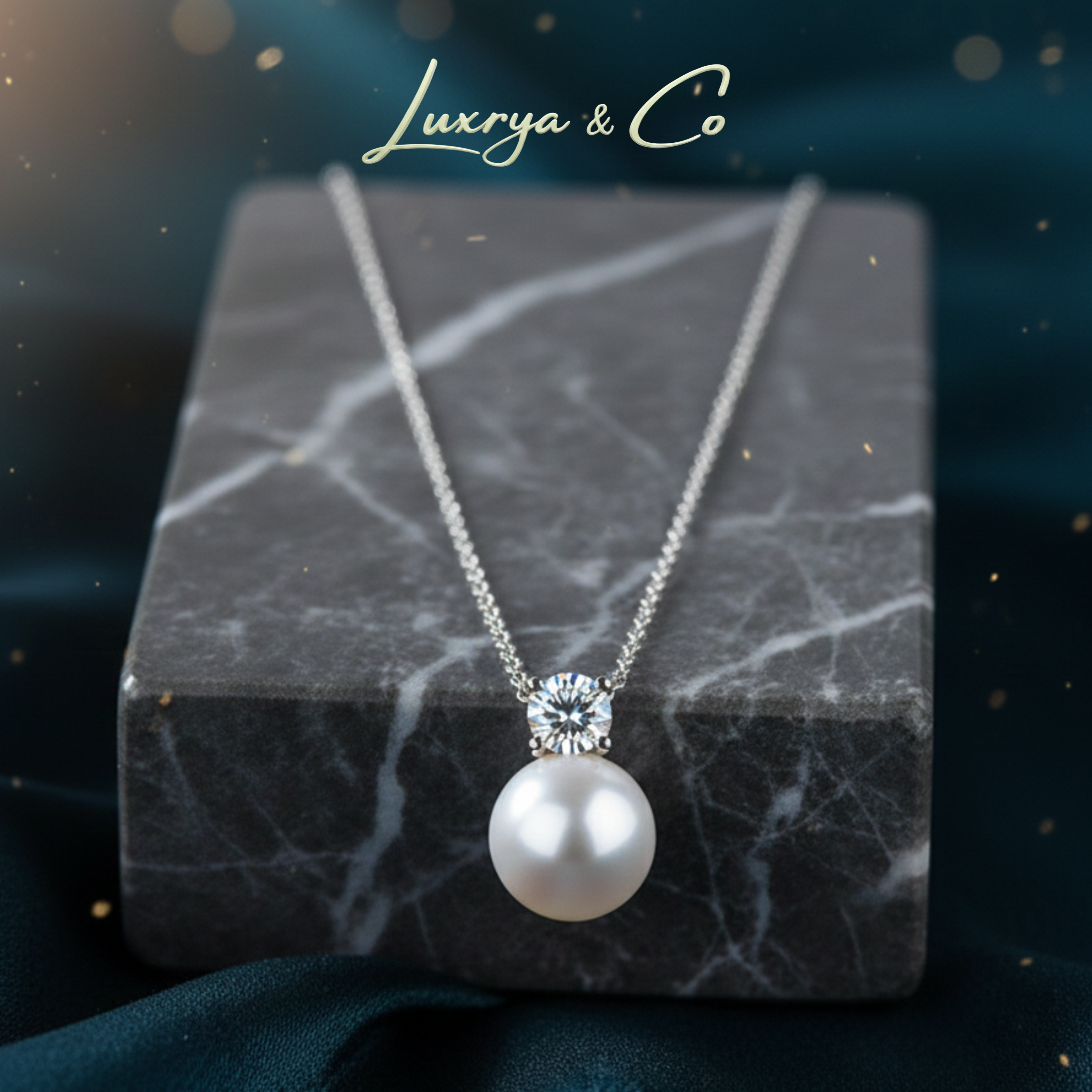 Luna Pearl Necklace | Moissanite Diamond
