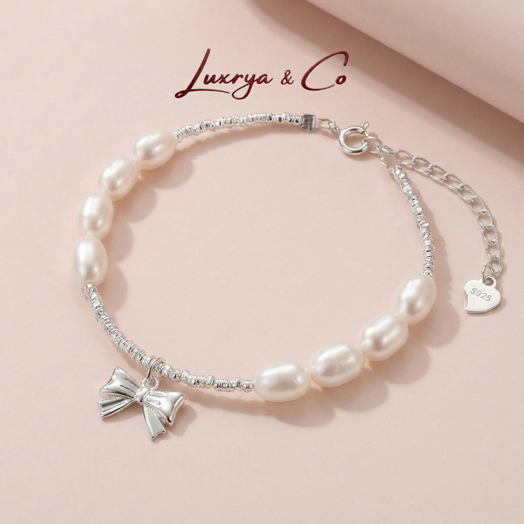 Pearl Ribbon Charm | Bracelet