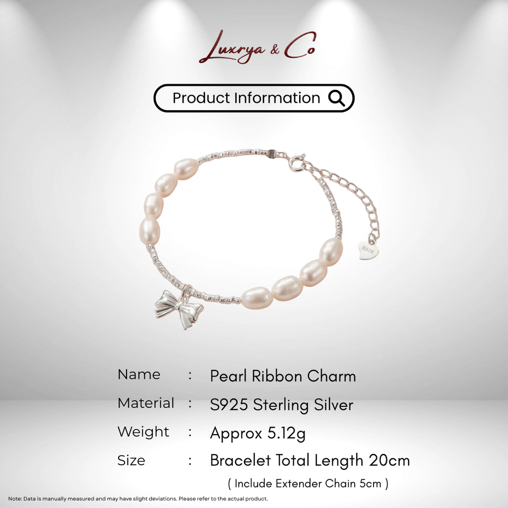 Pearl Ribbon Charm | Bracelet