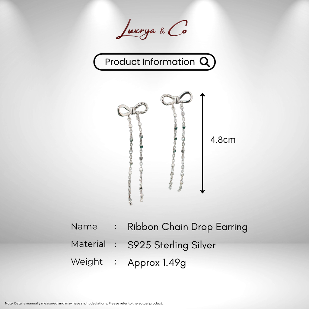Ribbon Chain Drop | Earrings