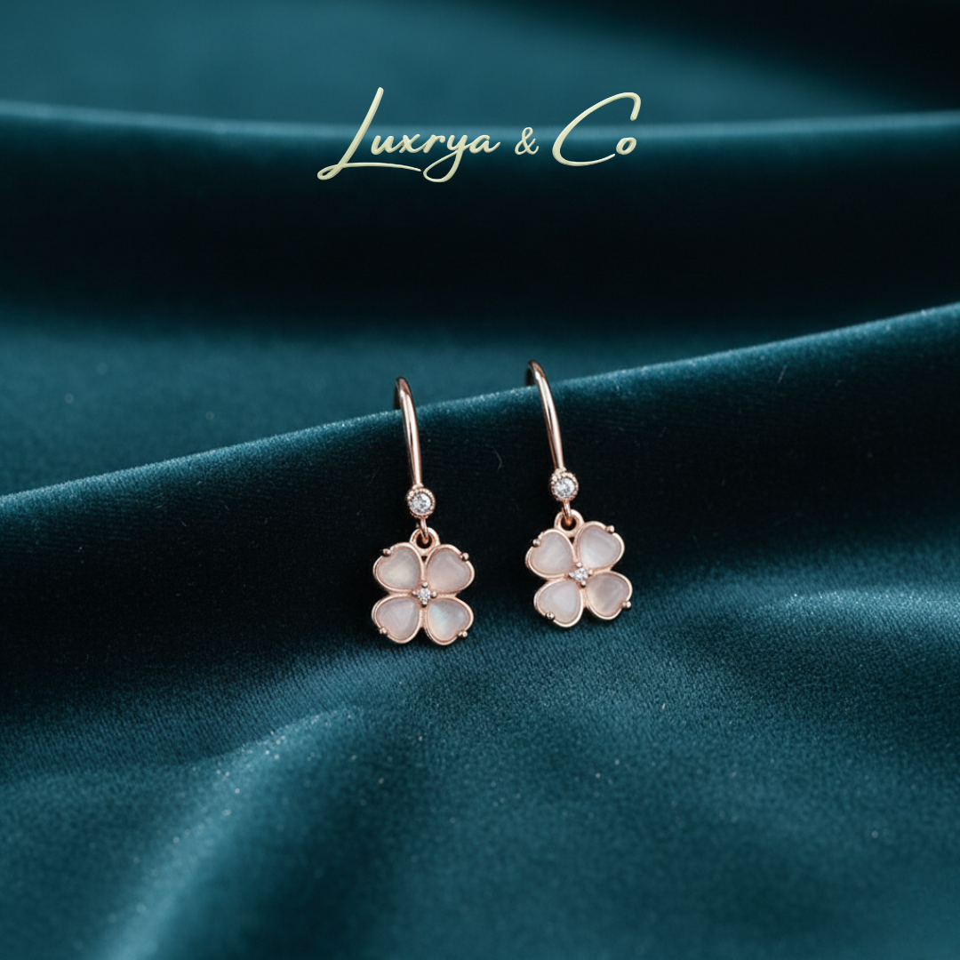 Rose Gold Clover Blossoms | Earrings