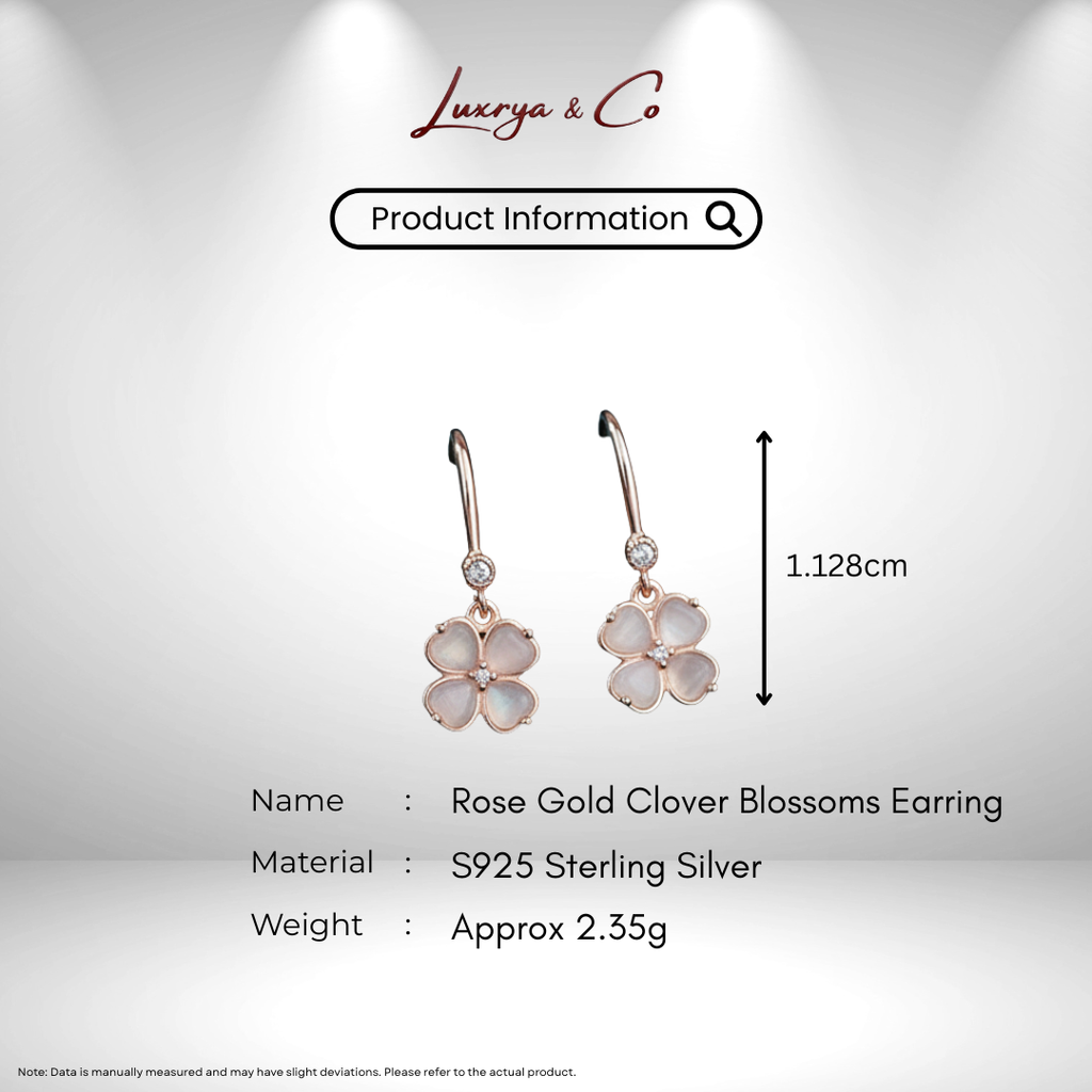 Rose Gold Clover Blossoms | Earrings