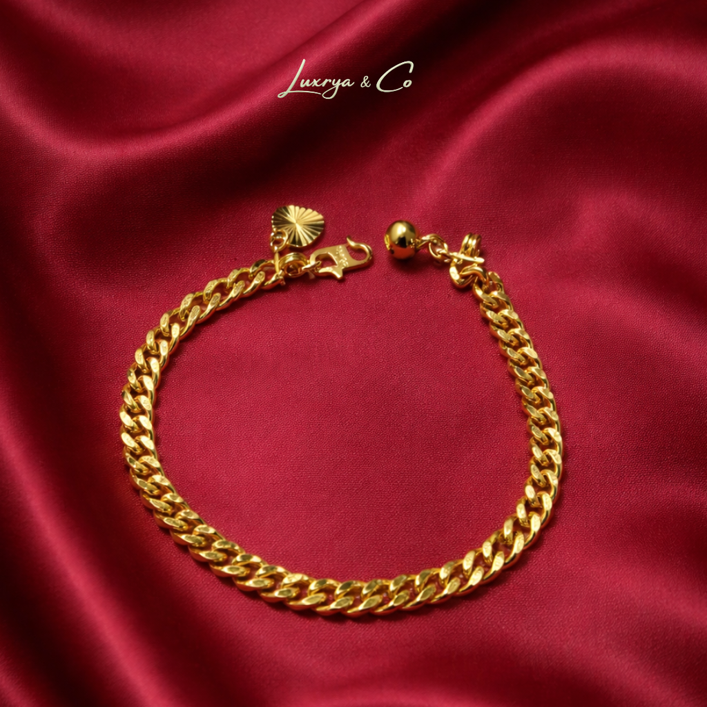 18K Gold Plated Vintage Chain Bracelet | Eco-Friendly Copper Base