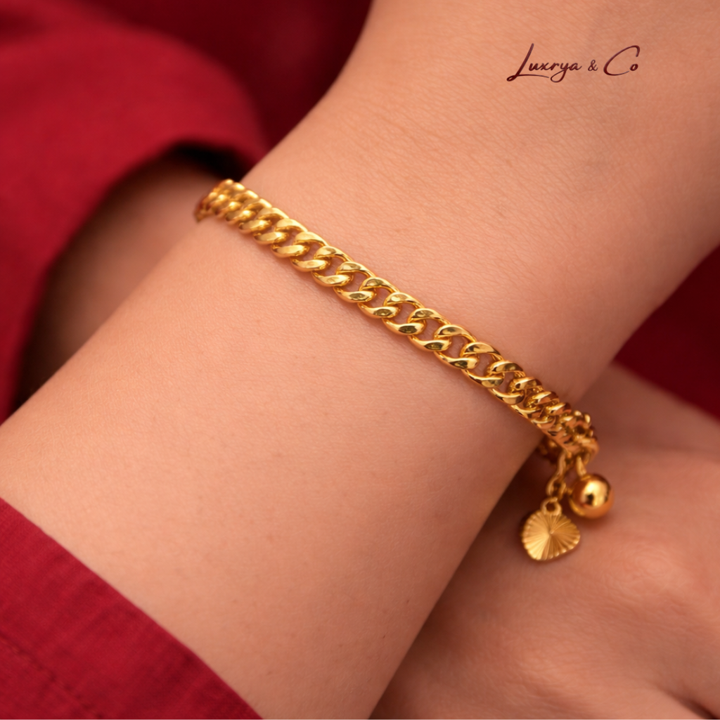 18K Gold Plated Vintage Chain Bracelet | Eco-Friendly Copper Base