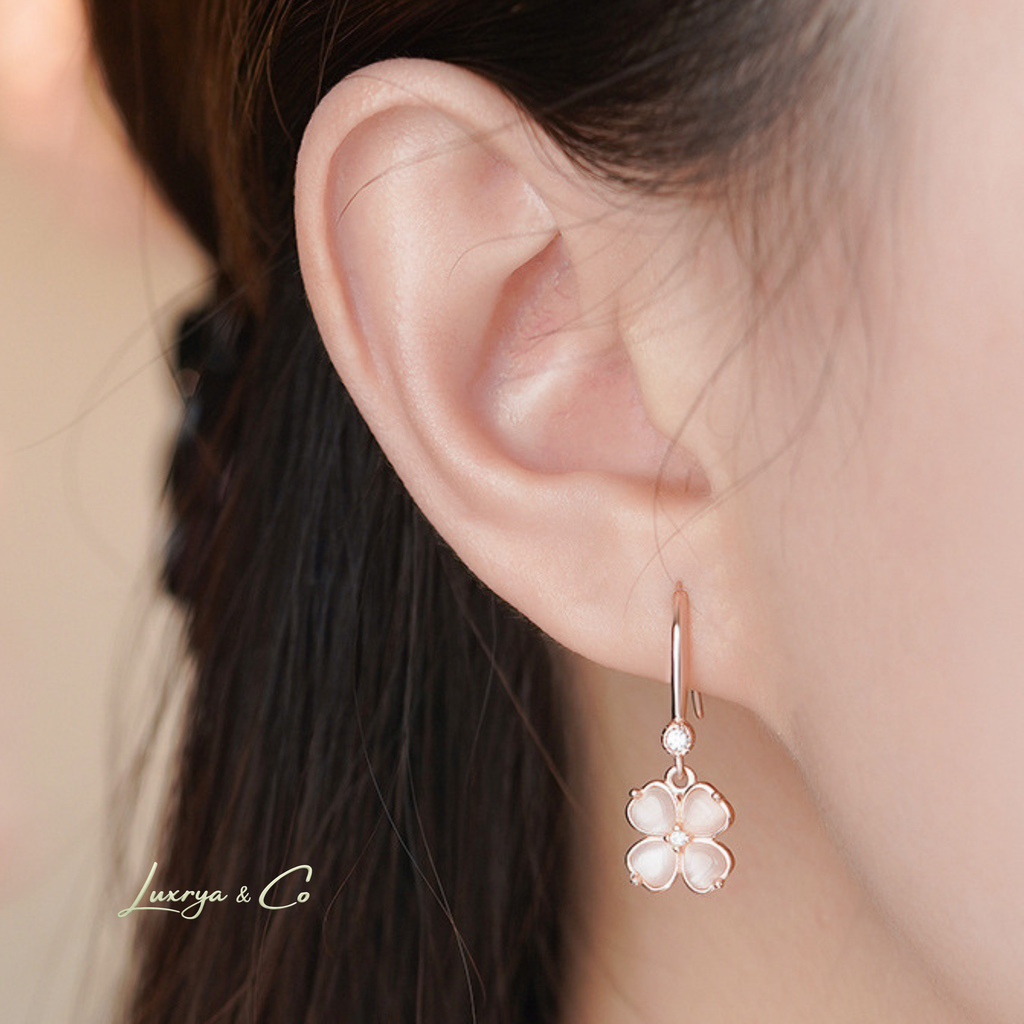 Rose Gold Clover Blossoms | Earrings