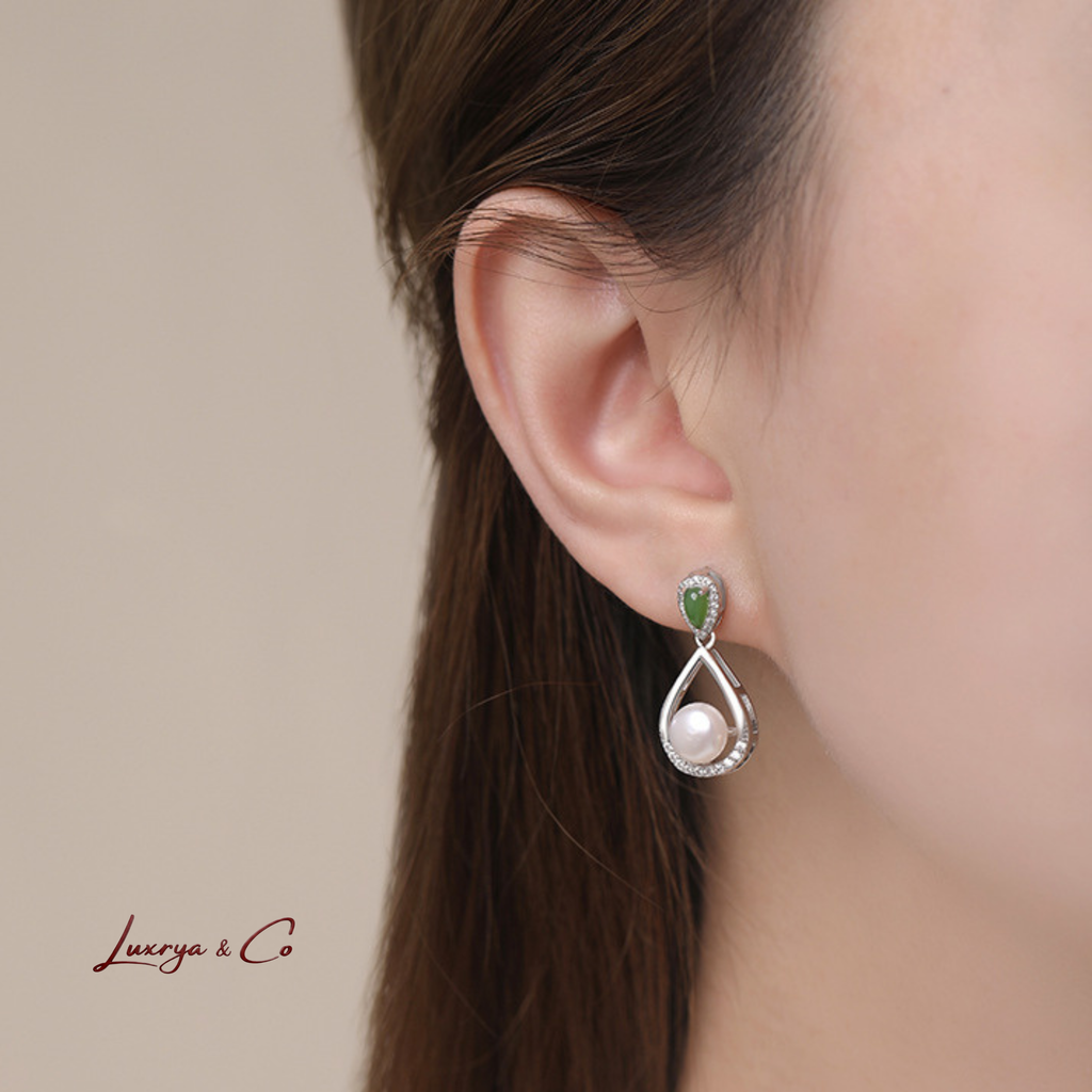 Emerald Pearl Teardrop | Earrings