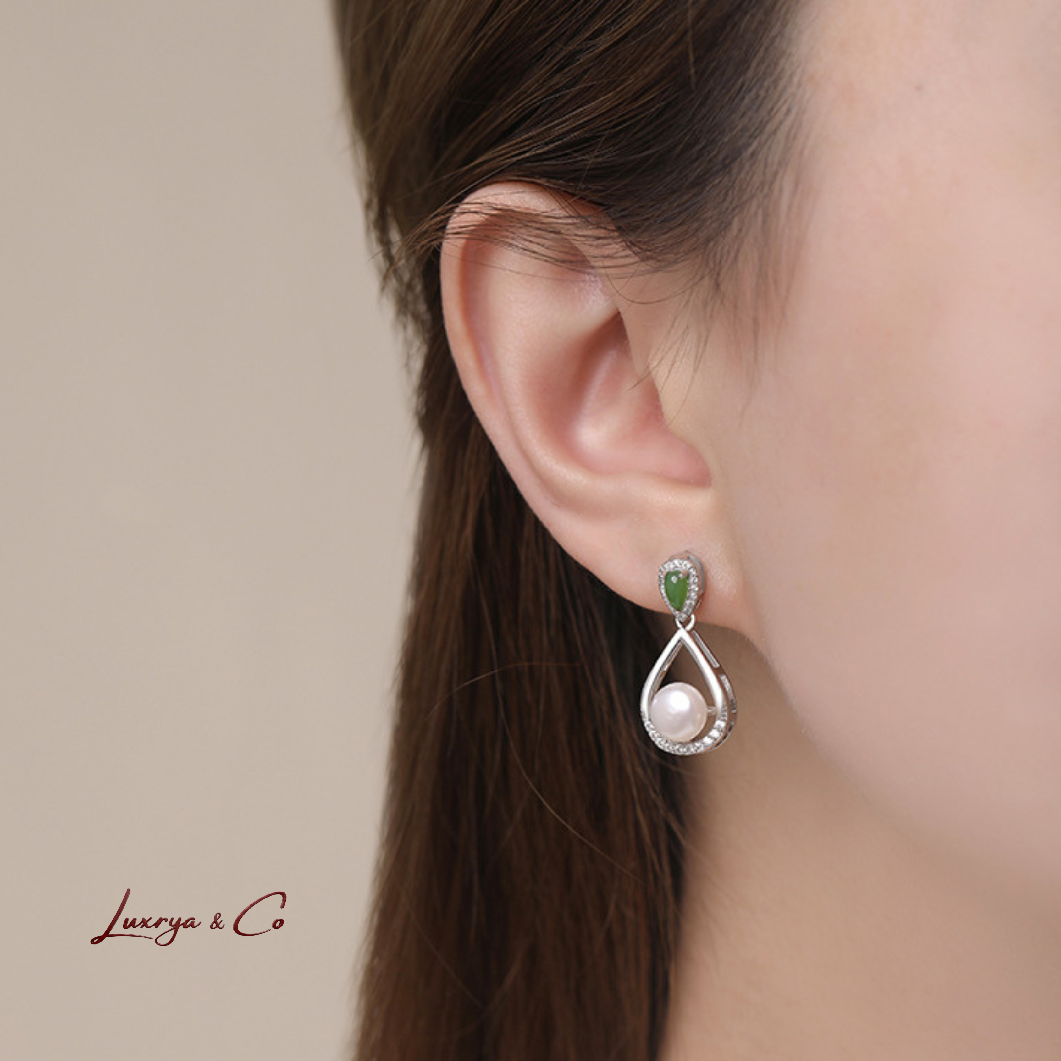 Emerald Pearl Teardrop | Earrings